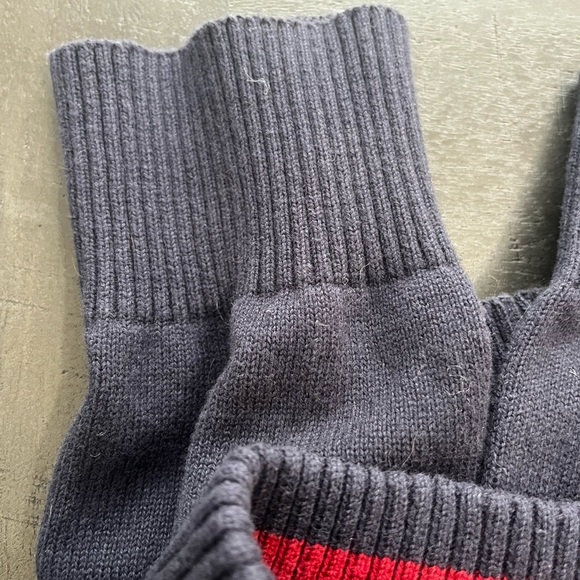 TOMMY HILFIGER | xl | Long Sleeve Quarter Zip-Up Knit Sweater | Navy Blue - Picture 7 of 9